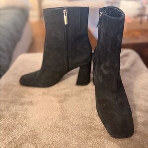 Sam Edelman Codie Black Suede Ankle Boots – Block Heel – Size 8